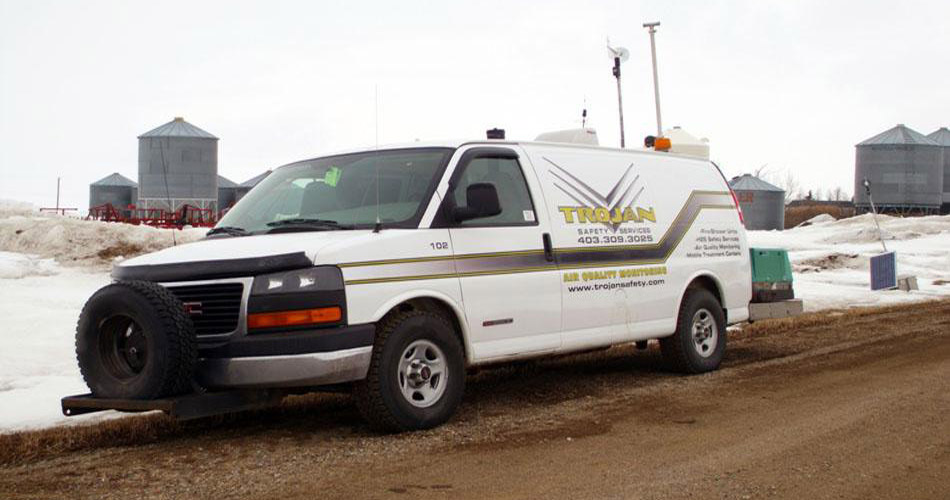 A vehicle with Trojan Safety air monitoring equipment.