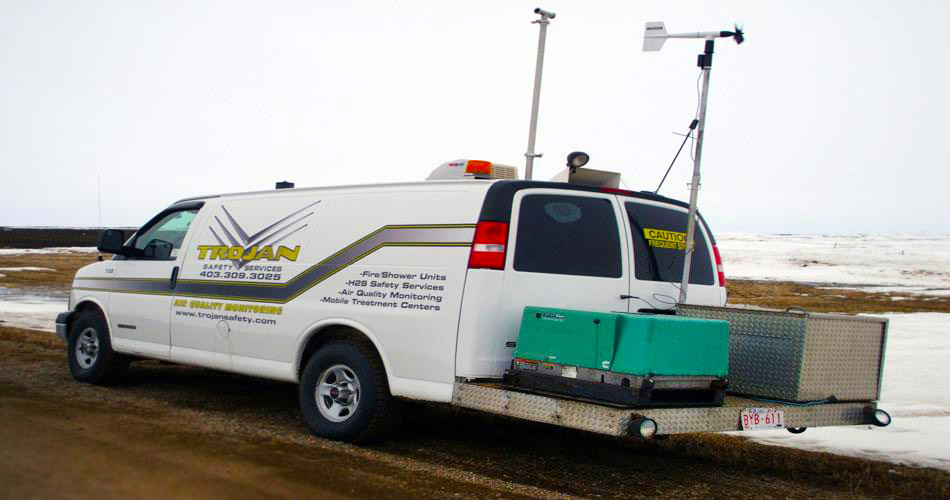 A Trojan vehicle with air quality monitoring equipment.