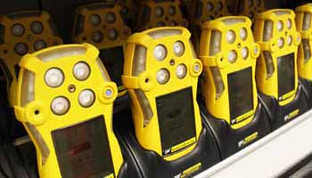 Eight yellow flammable substances detection devices.