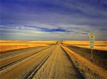 Rural Alberta gravel road.